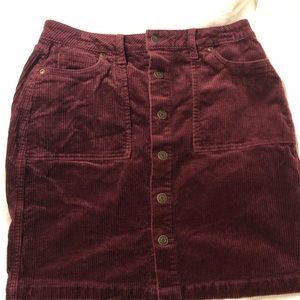 Purple burgundy corduroy skirt, size 8